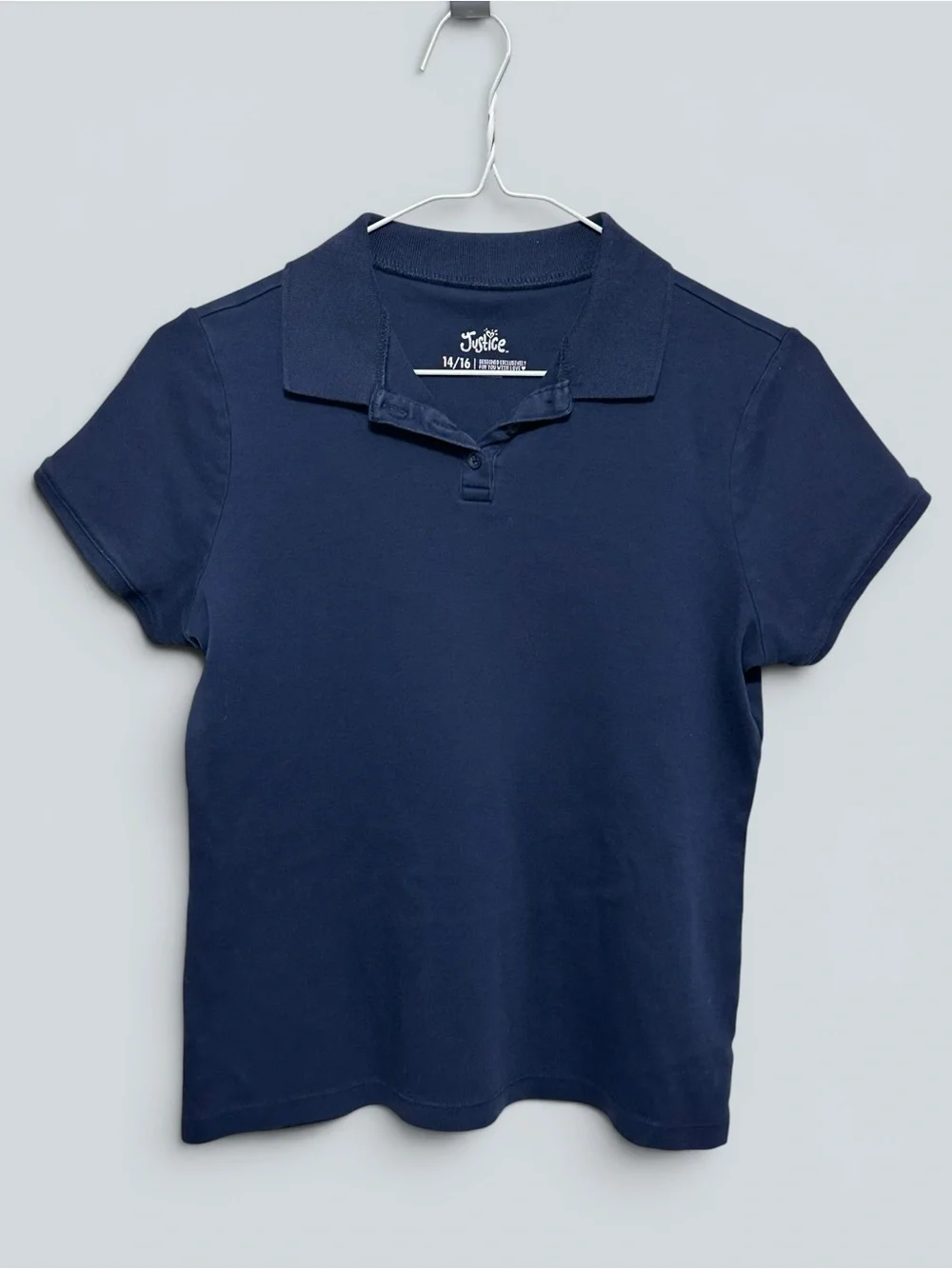 Justice Navy Short Sleeve Polo Top (set of 2)- Girls